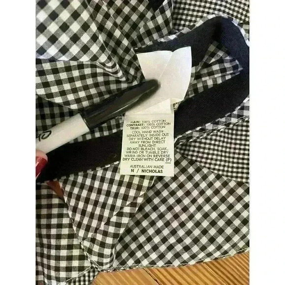 N/ Nicholas Gingham Ruffle Top Size 8 - Picture 6 of 7